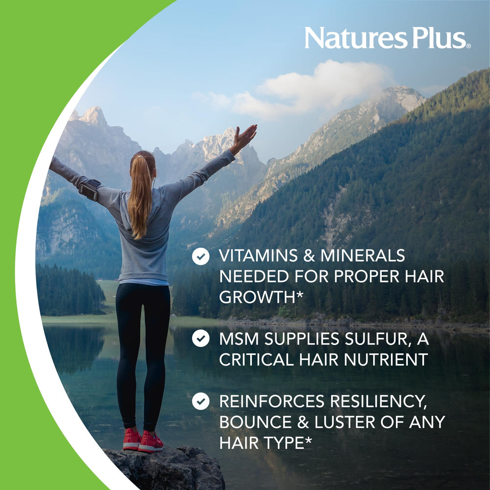 Graphic illustrating sustained-release delivery for hair supplements