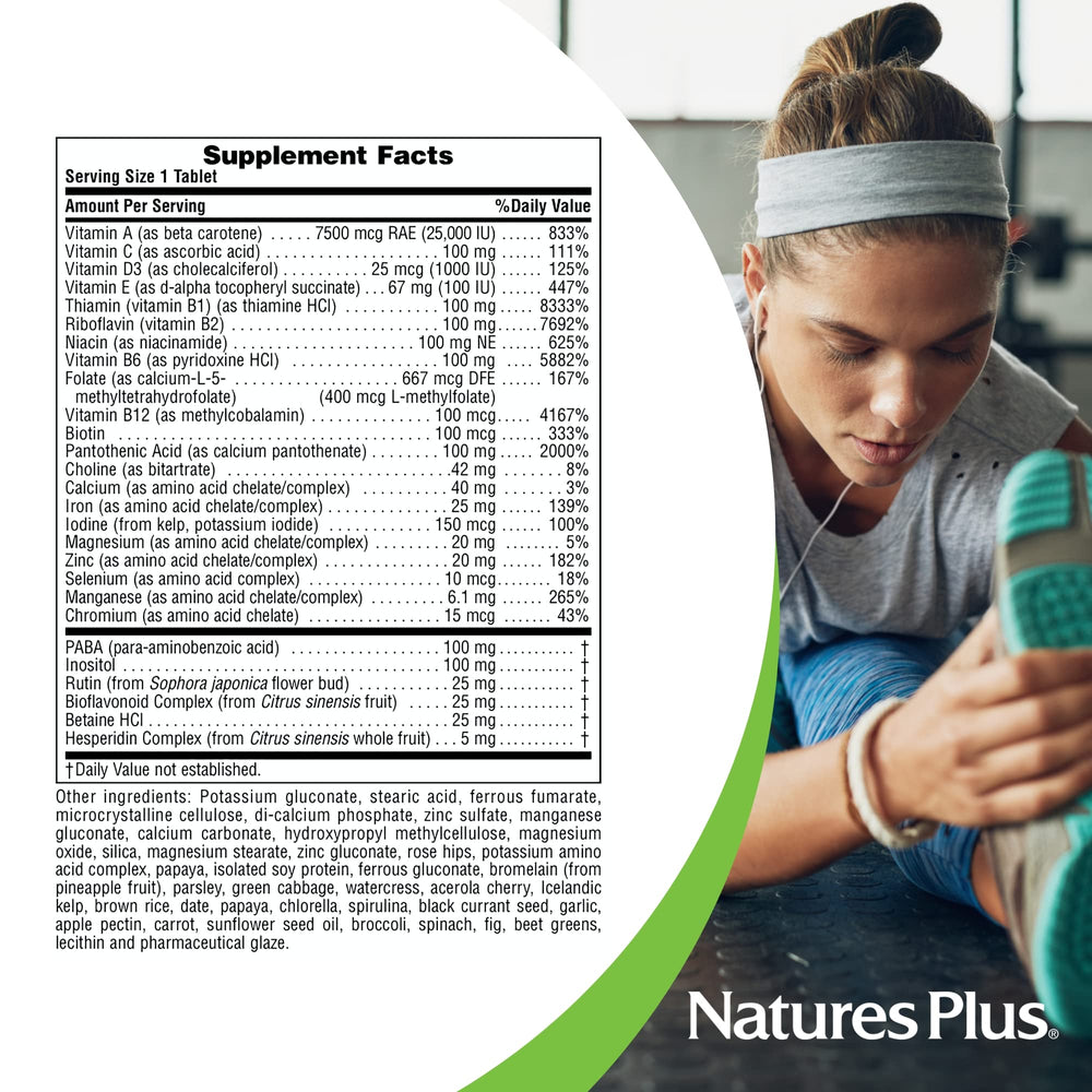 Vitamin and mineral list featured on the packaging