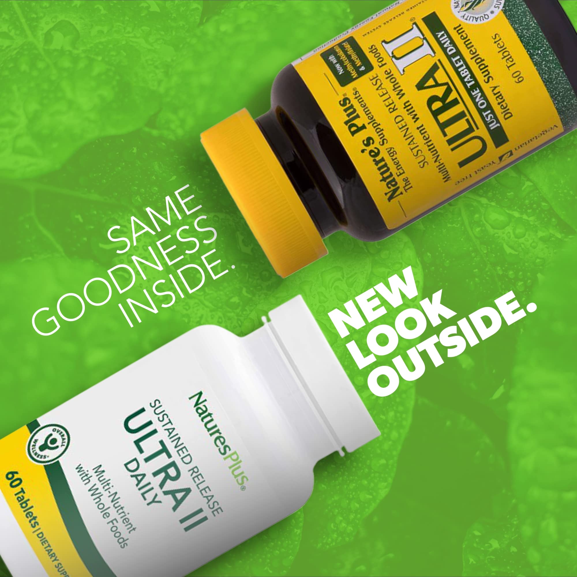 NaturesPlus Ultra II Daily bottle back highlighting ingredients for well rounded dietary support