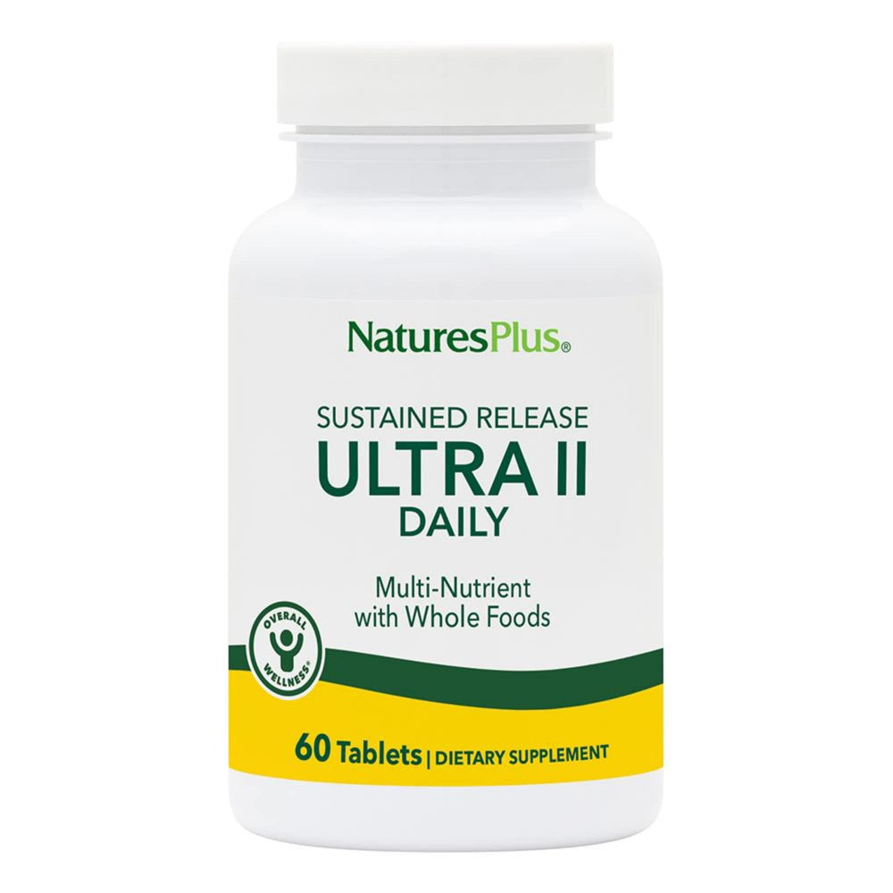 NaturesPlus Ultra II Daily bottle front shows a daily multivitamin for energy and well being