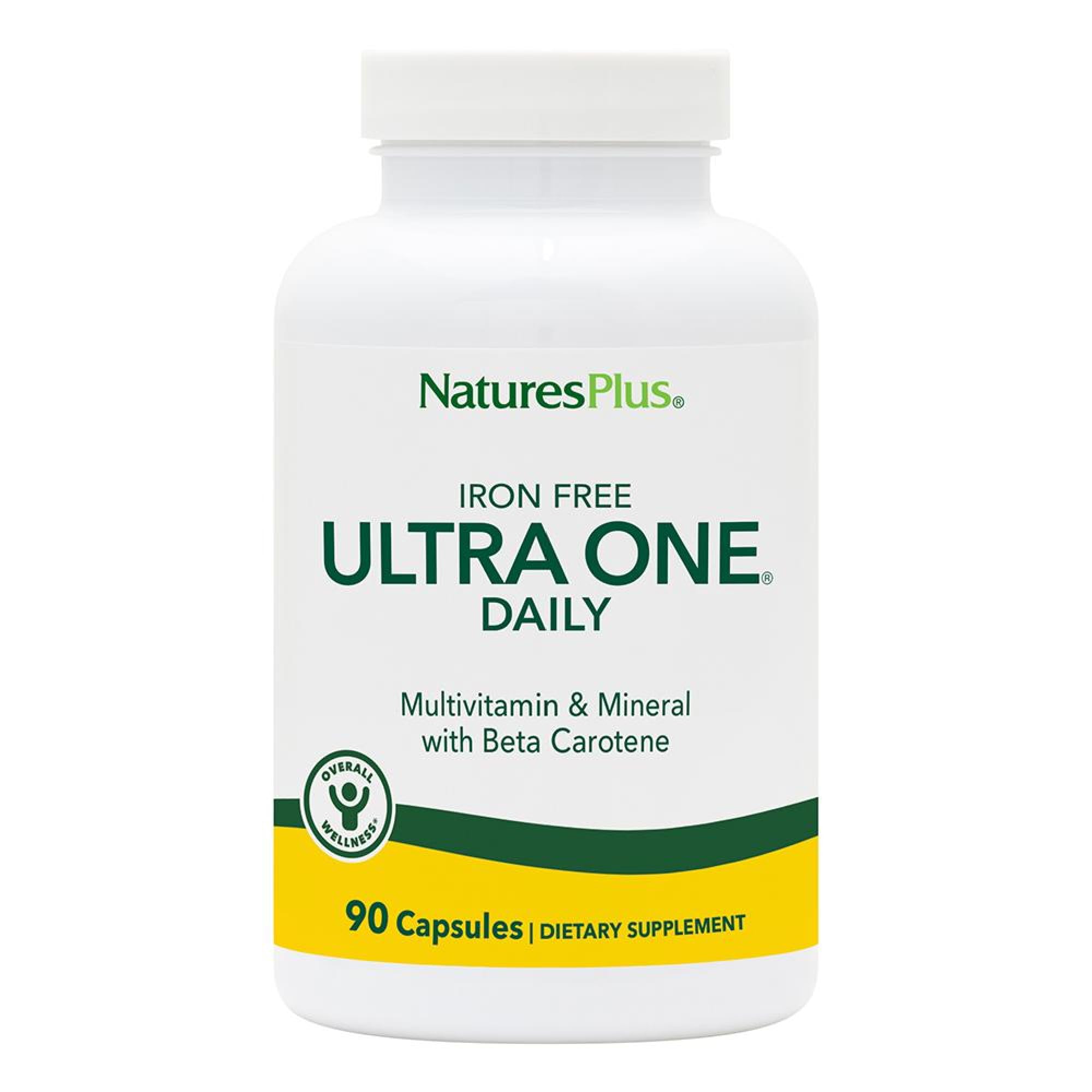 Front view of NaturesPlus Ultra One Daily Iron Free bottle