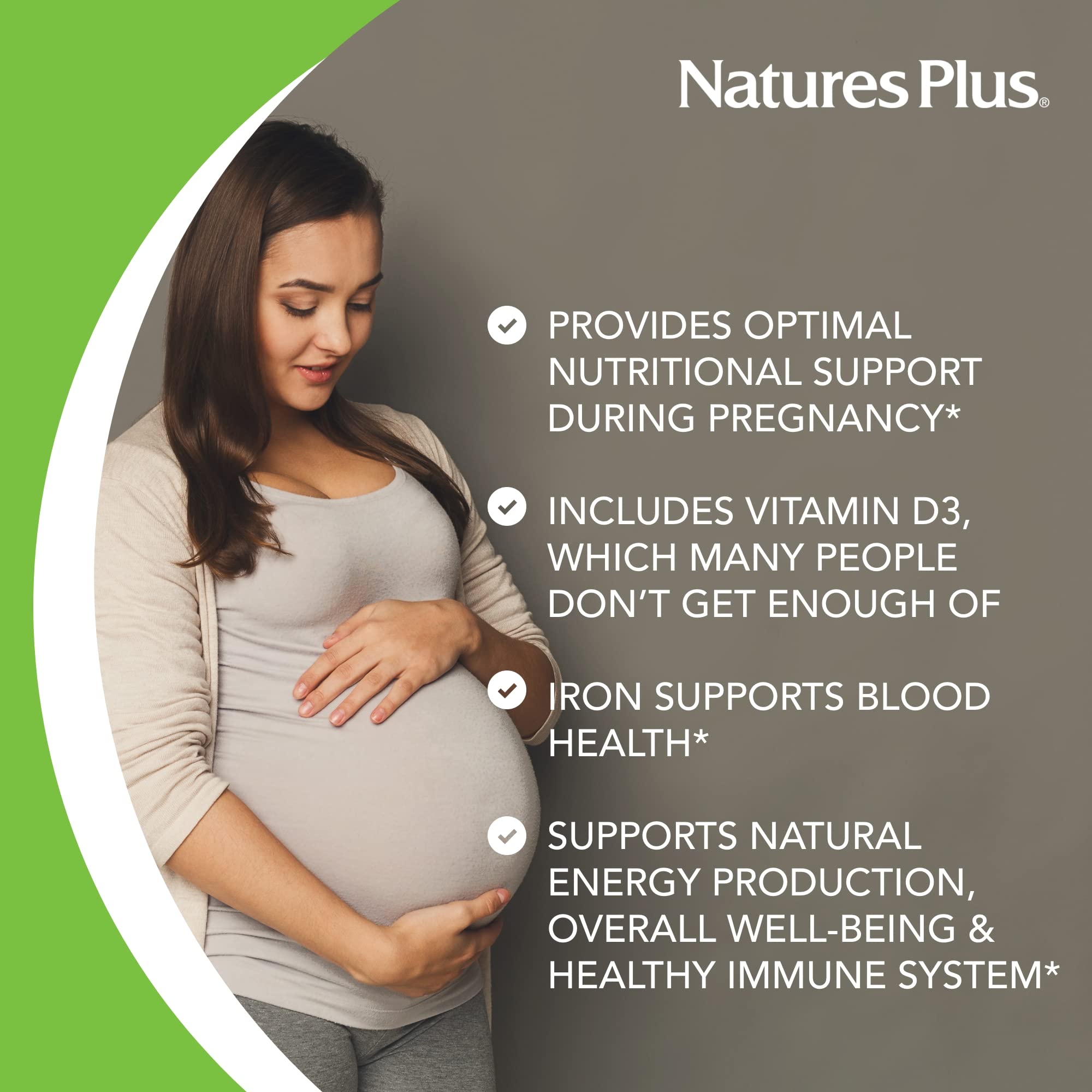 Ingredients and nutritional highlights for NaturesPlus Ultra Prenatal