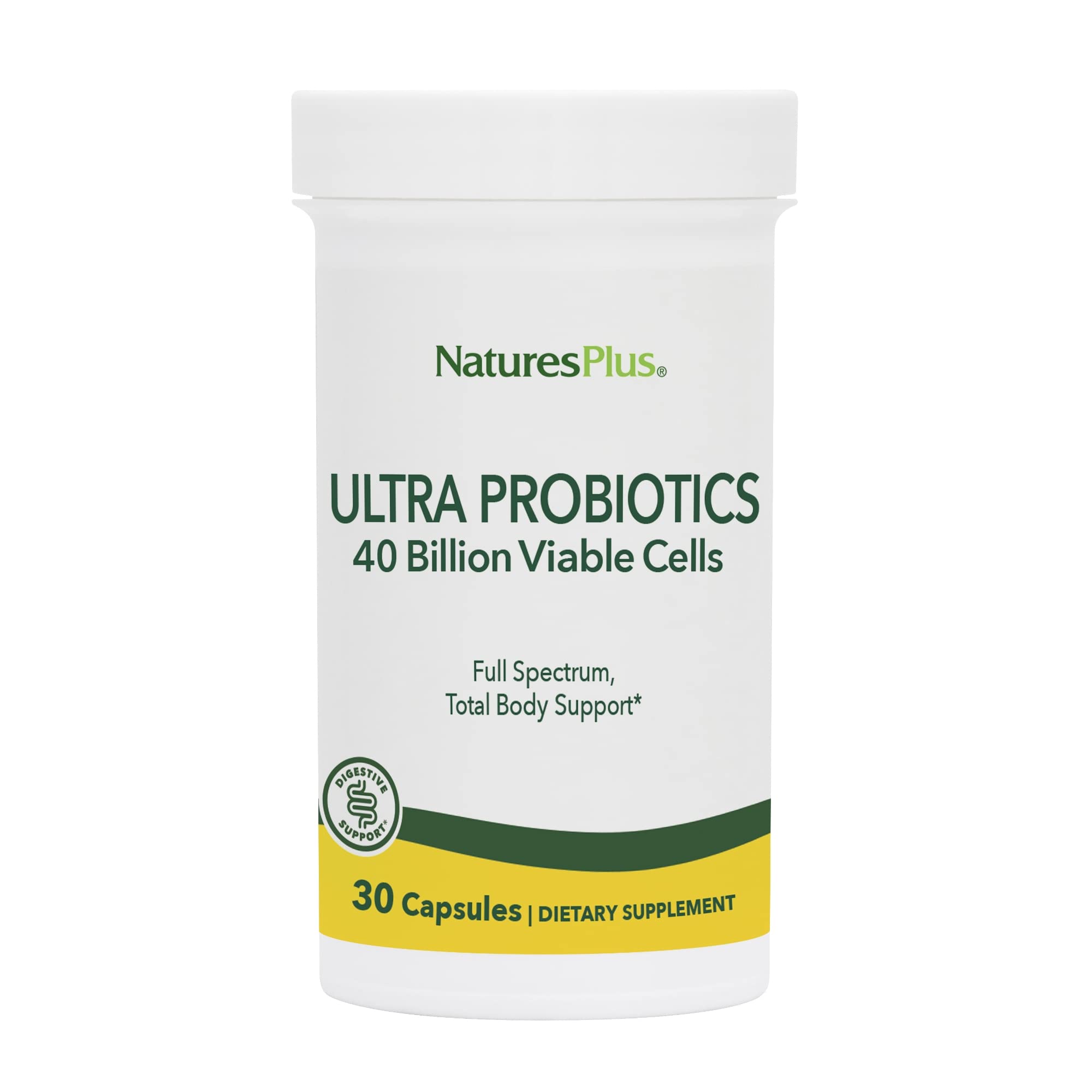 Bottle of NaturesPlus Ultra Probiotics – 30 vegan capsules