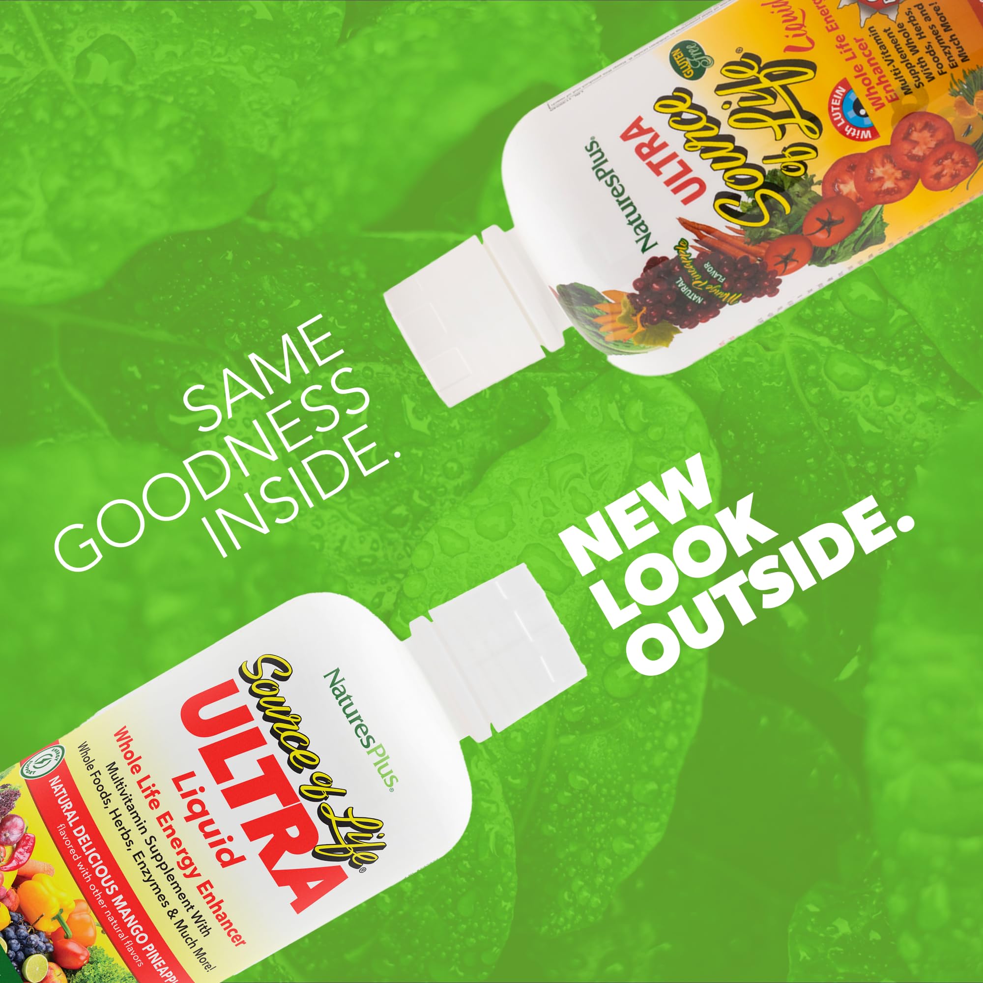 Label showing Mango Pineapple flavor on bottle