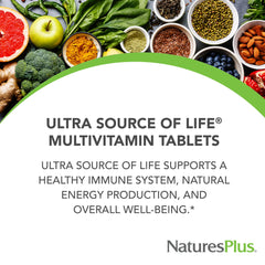 Hero graphic showing health benefits of the multivitamin