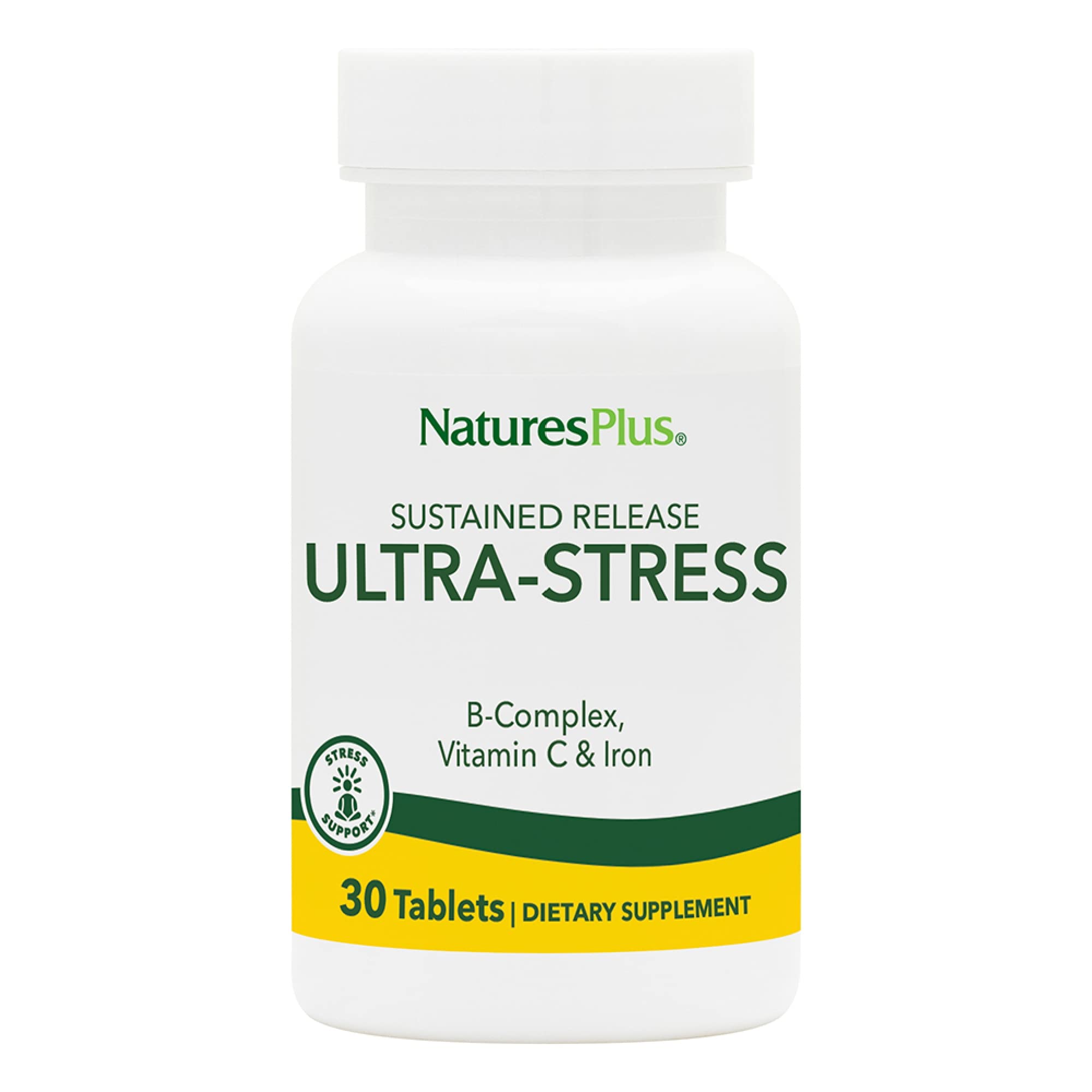 NaturesPlus Ultra-Stress with Iron bottle and 30 vegetarian tablets