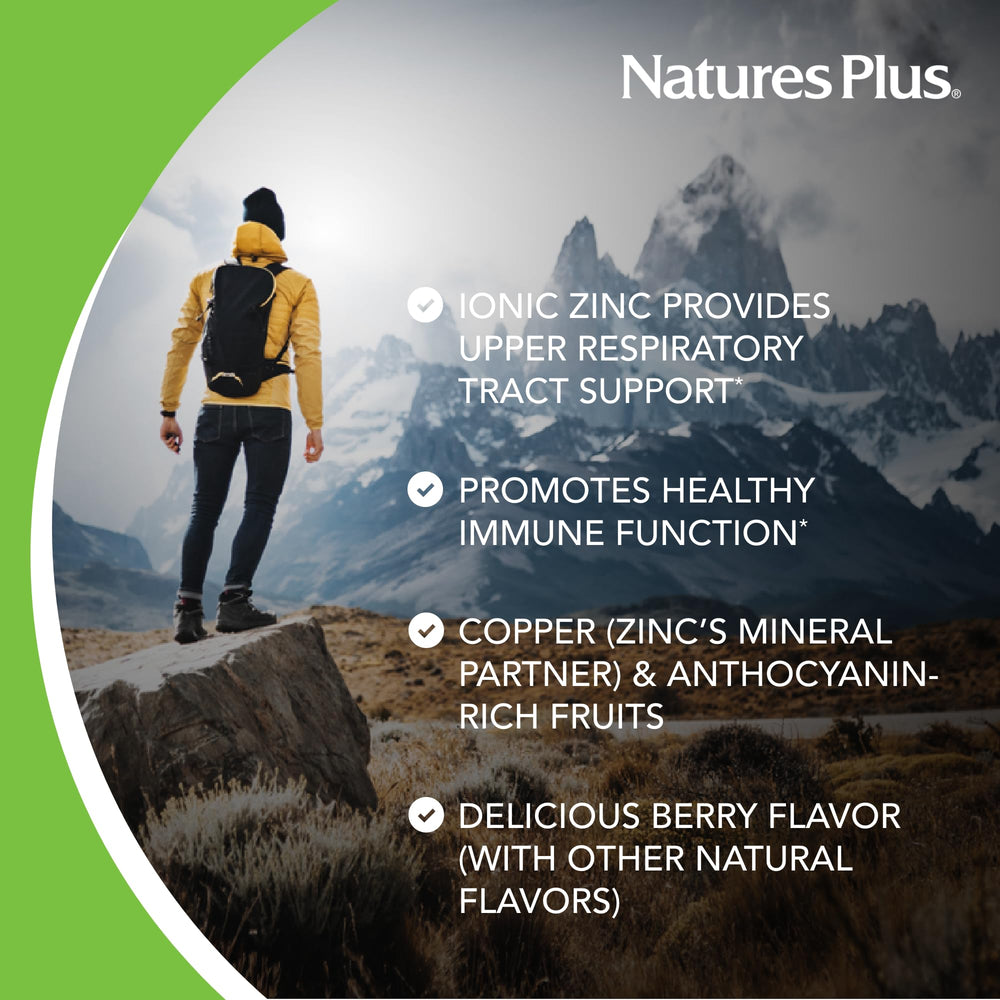 Vegan and gluten-free icons for NaturesPlus Immune Zinc Lozenge