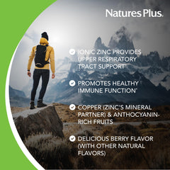 Vegan and gluten-free icons for NaturesPlus Immune Zinc Lozenge