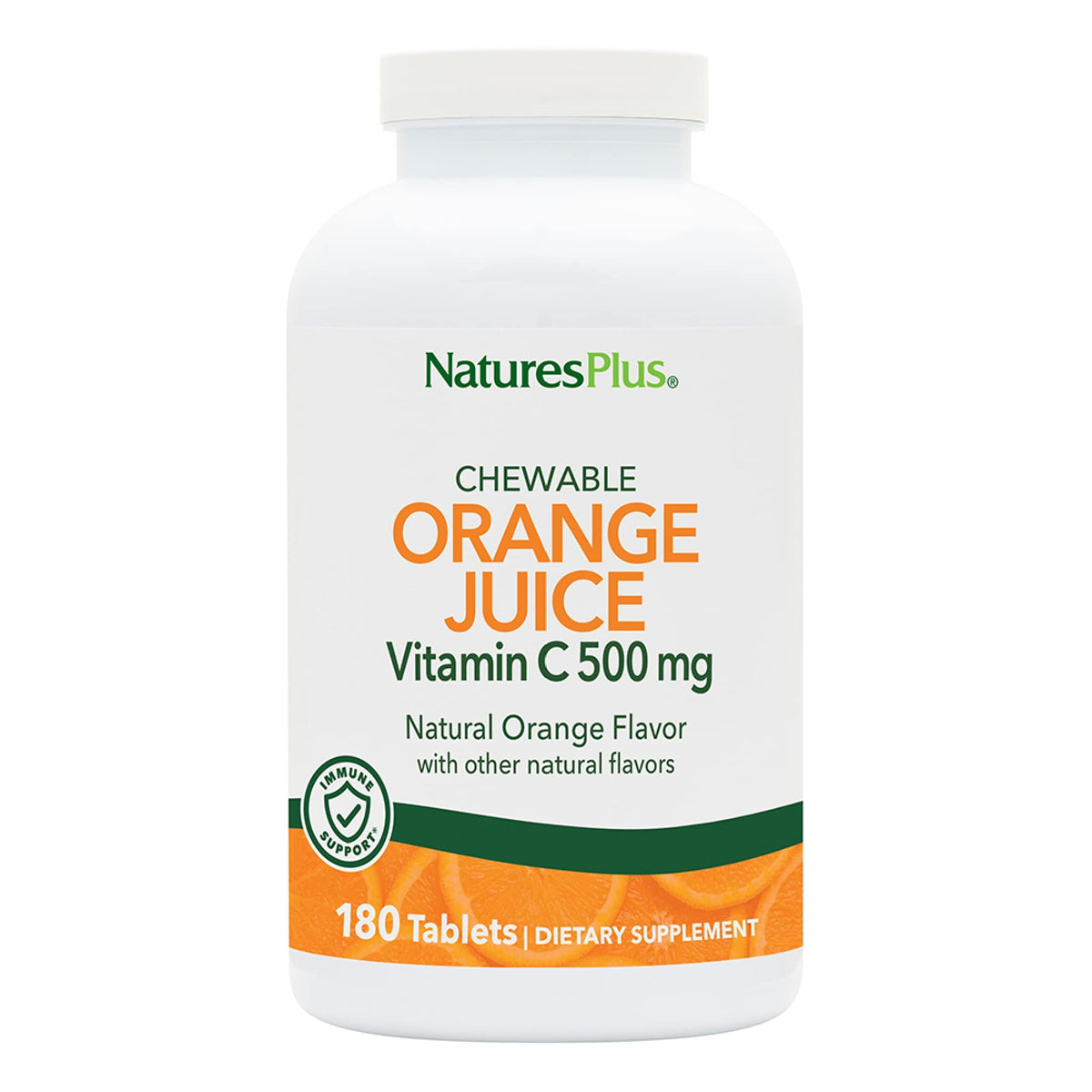 NaturesPlus Vitamin C 500 mg chewable tablets bottle (180-count)