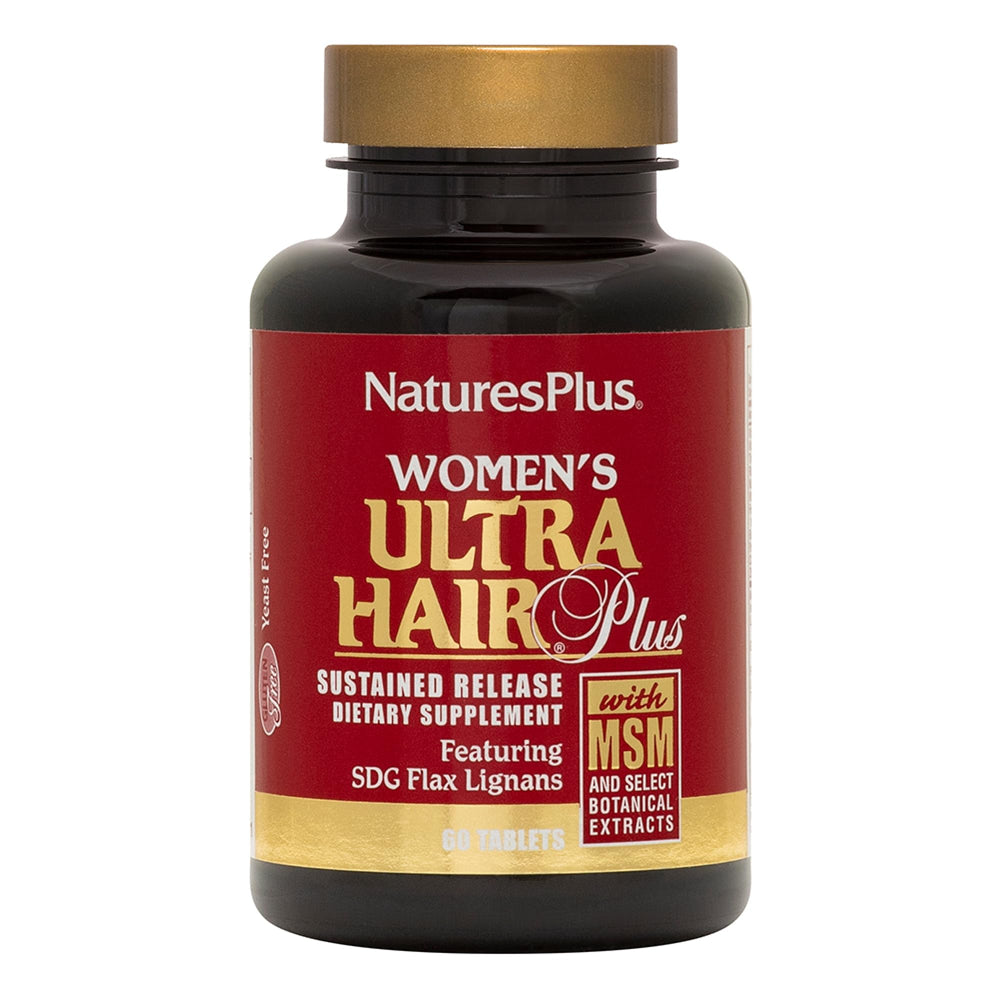 NaturesPlus Women's Ultra Hair Plus bottle with 60 tablets