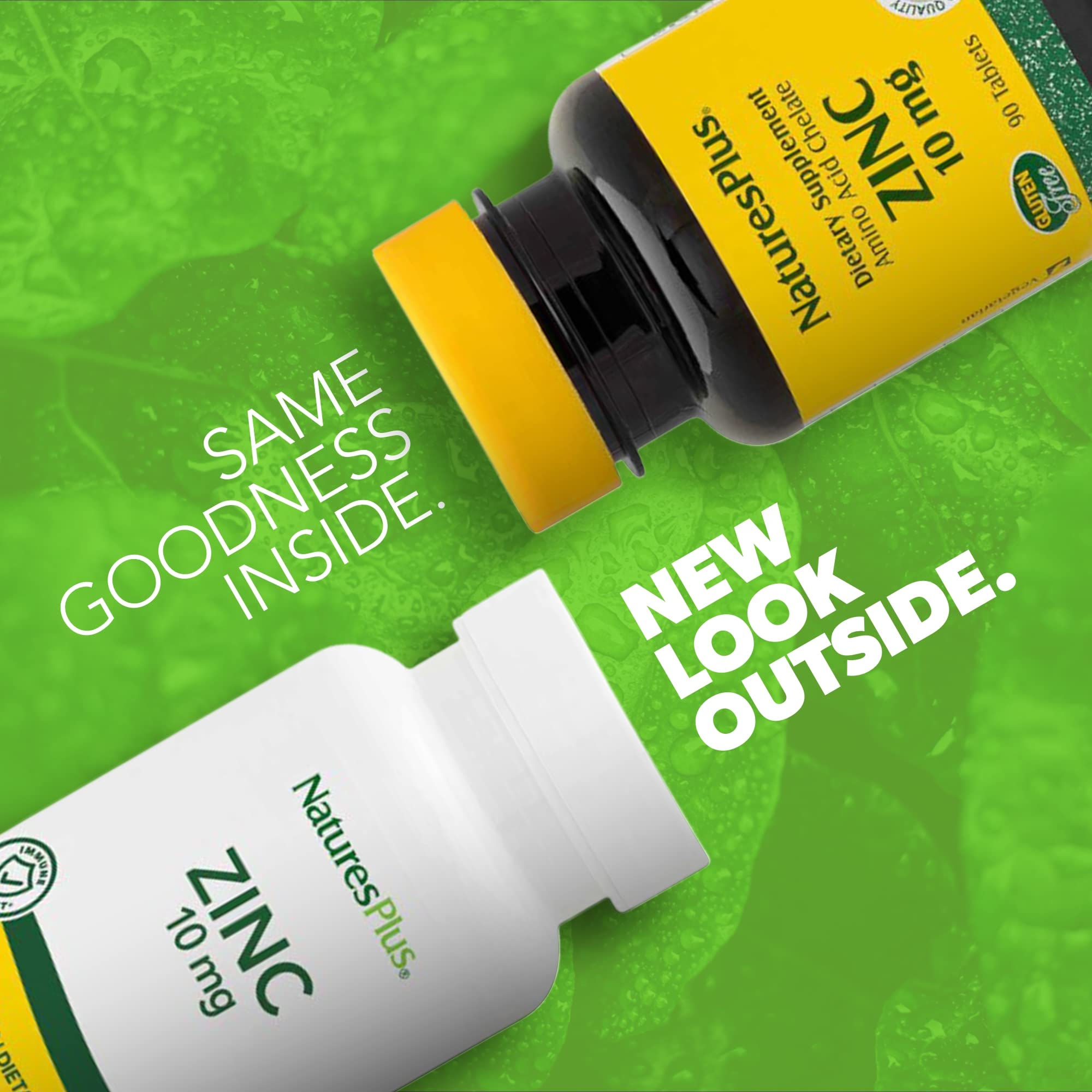 NaturesPlus Zinc bottle and box on a white background