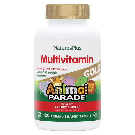 Bottle of NaturesPlus Animal Parade Gold Kids Multivitamin Cherry Pack 2