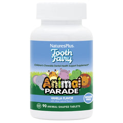 Front view of NaturesPlus Animal Parade Tooth Fairy chewables packaging