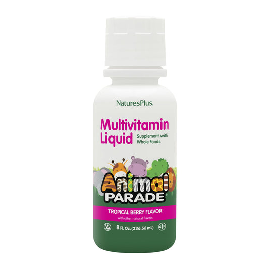 NaturesPlus Animal Parade Tropical Berry flavor bottle front