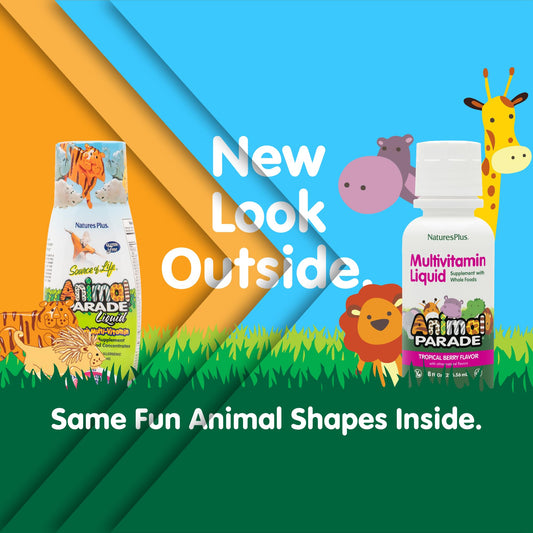 NaturesPlus Animal Parade Tropical Berry 8 oz bottle label