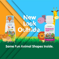 NaturesPlus Animal Parade Tropical Berry 8 oz bottle label