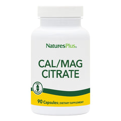 Nature'sPlus Cal/Mag Citrate bottle and capsules front view