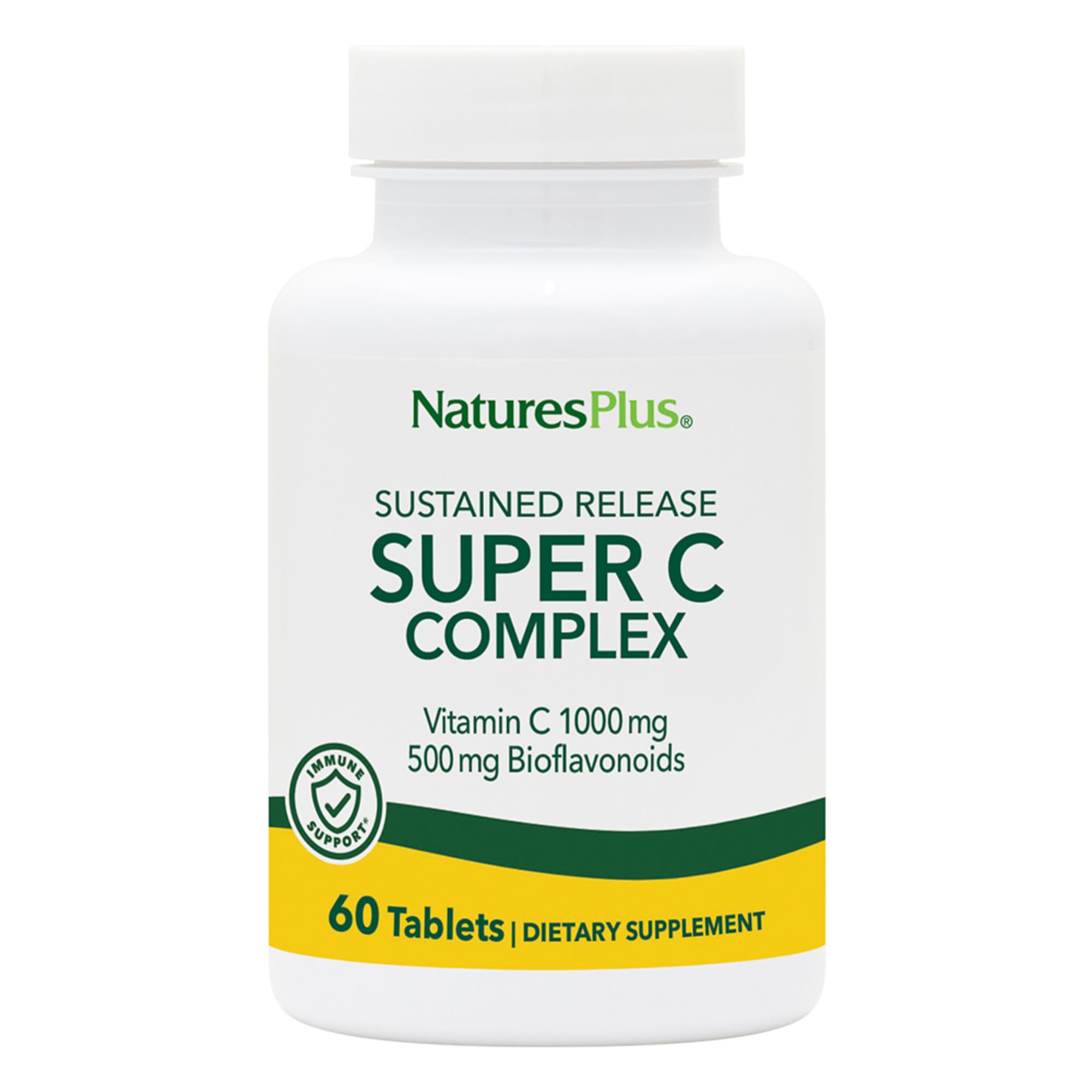 Front view of NaturesPlus Super C Complex bottle with 60 tablets