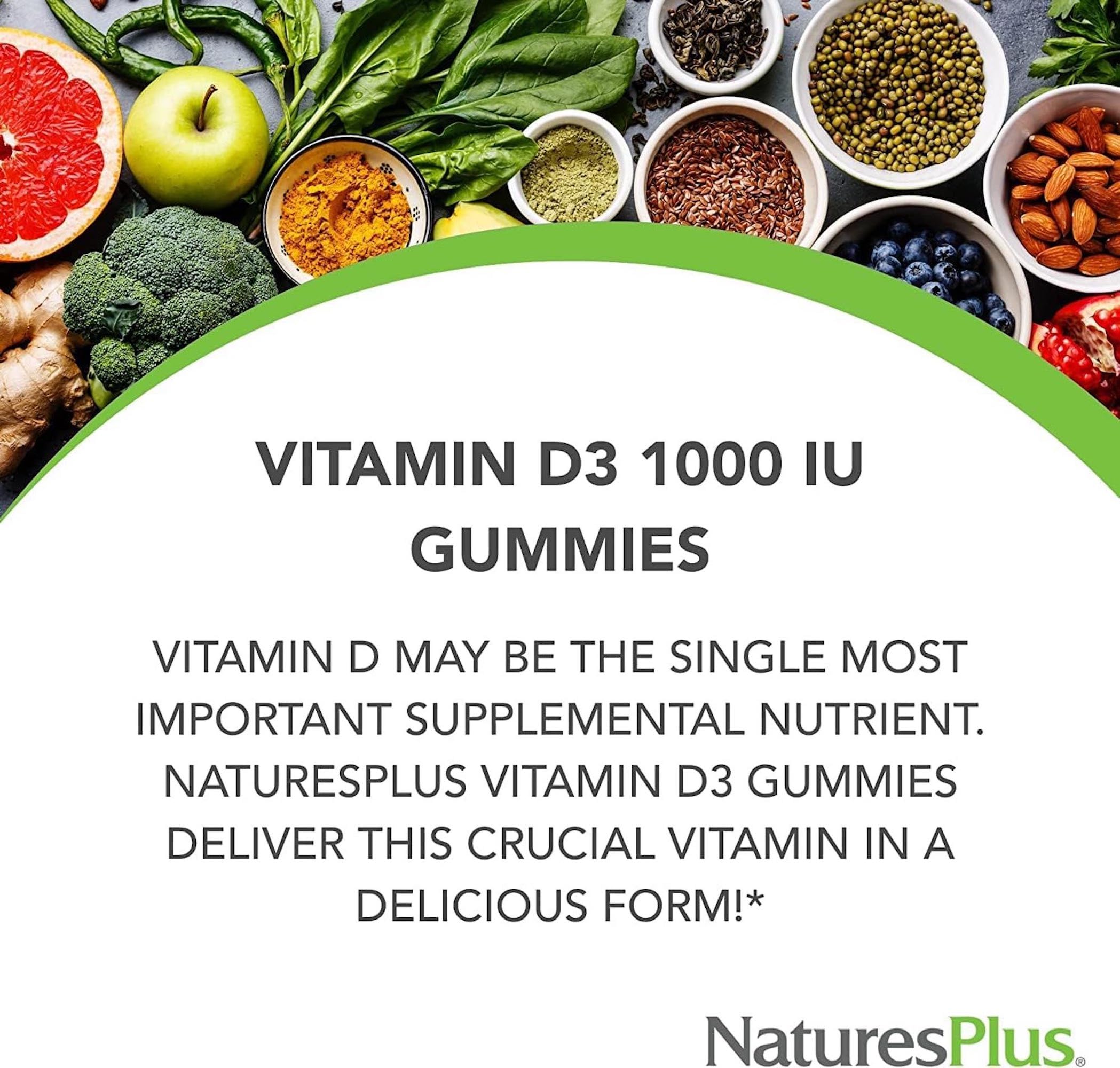 Gummy with 1000 IU Vitamin D3 label