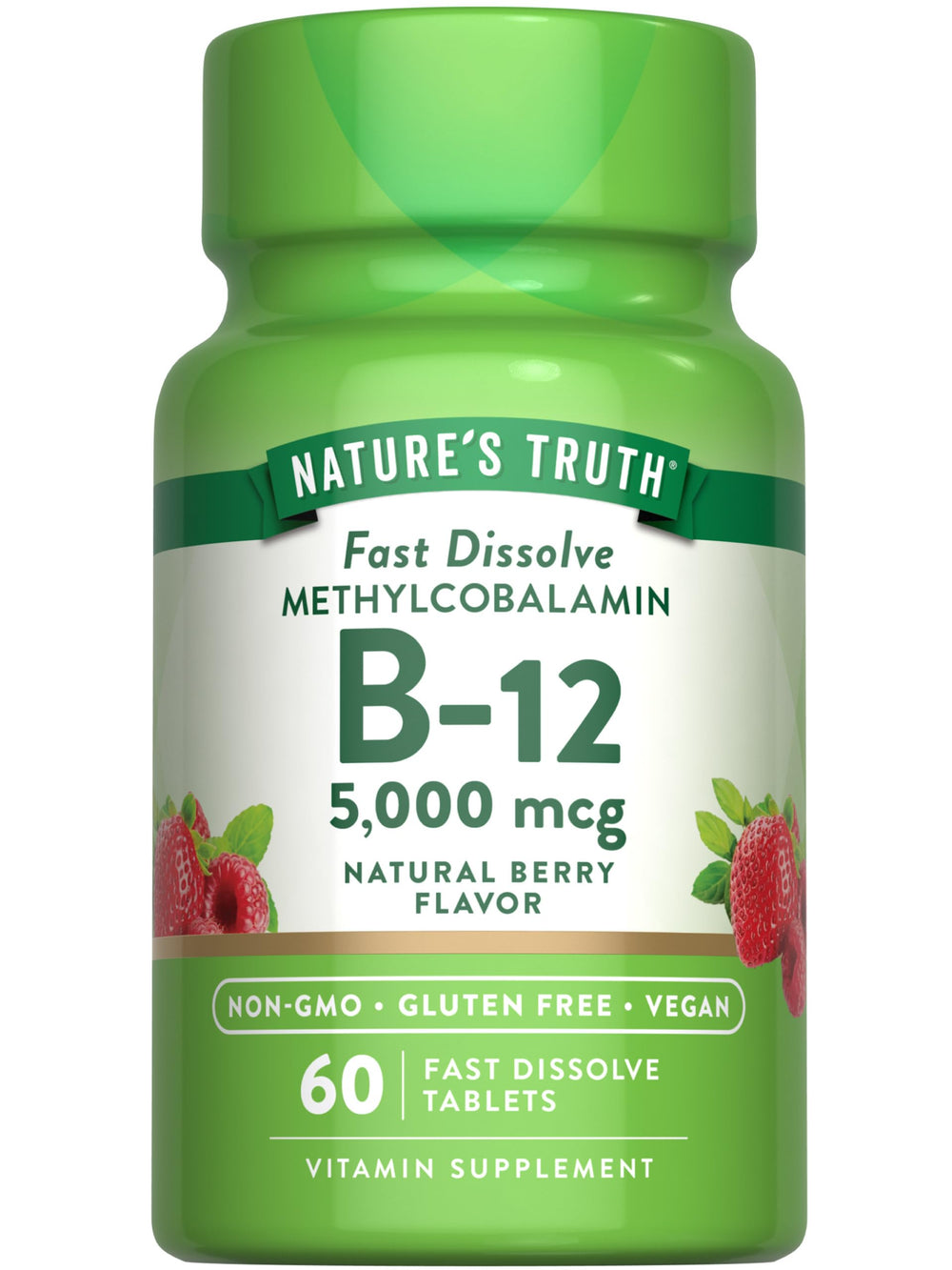 Nature's Truth B12 5000 mcg Berry Flavor 60 tablets packaging