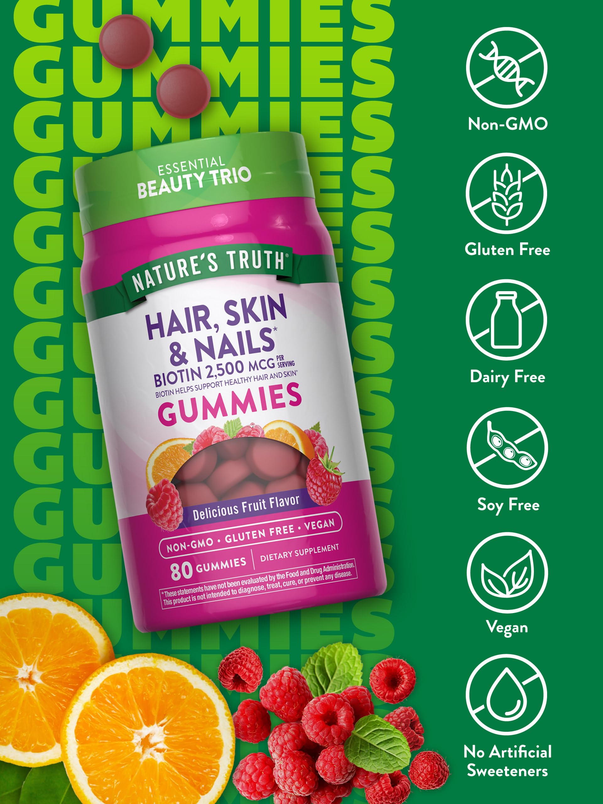 Nature's Truth supplement bottle with Non-GMO and gluten-free labels