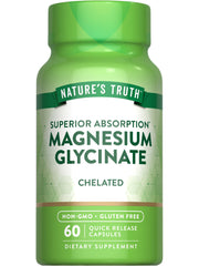 Nature's Truth magnesium glycinate 200mg capsules bottle – front view