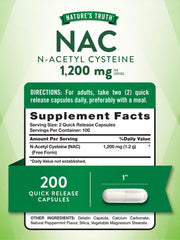 Nature's Truth NAC 1,200 mg bottle close-up shows quality packaging