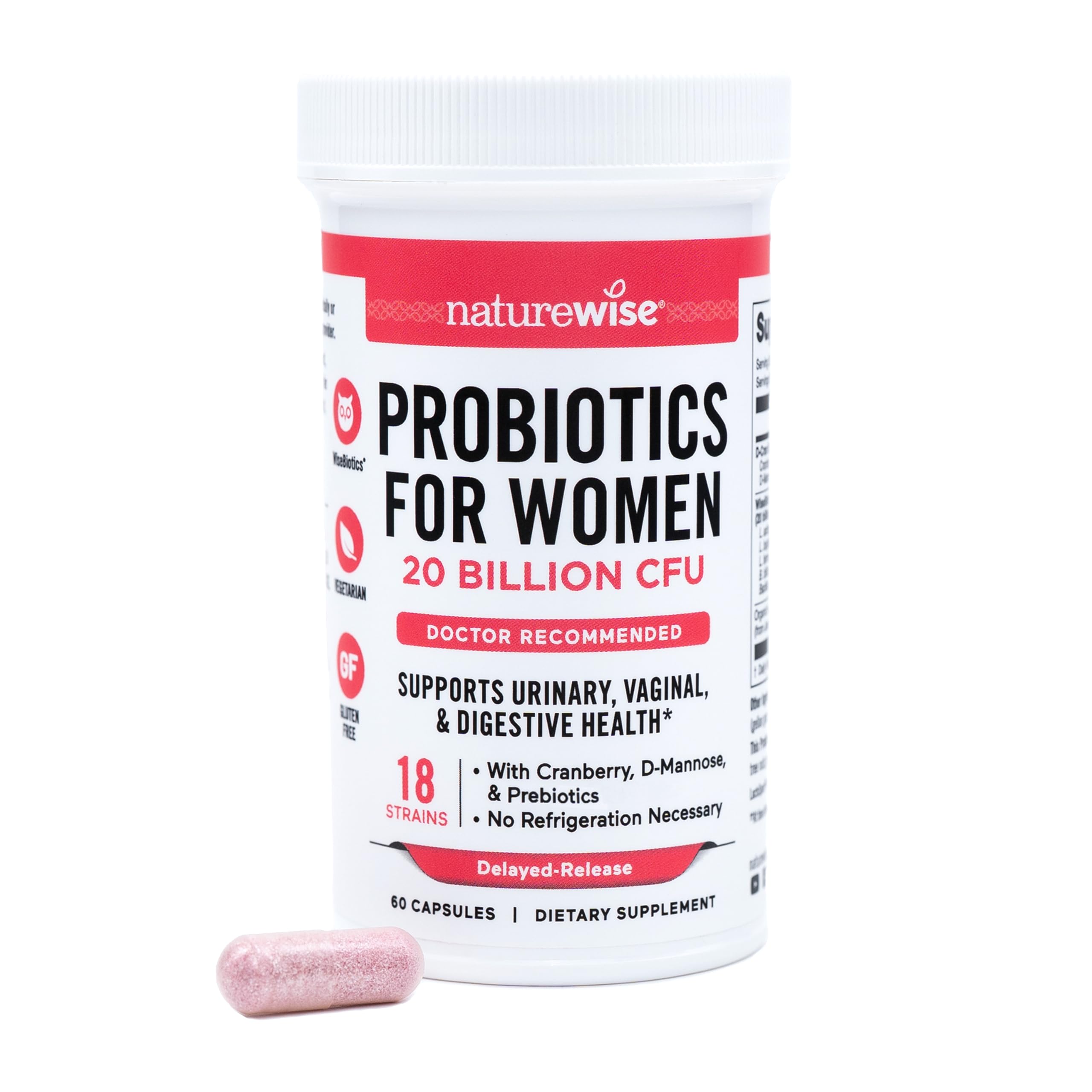 NatureWise Women's Probiotics bottle containing 60 capsules