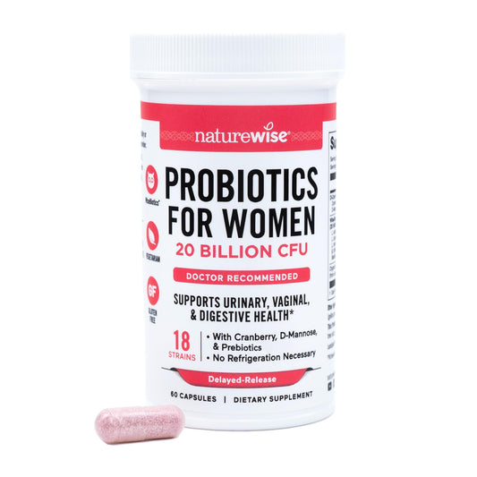 NatureWise Women's Probiotics bottle containing 60 capsules