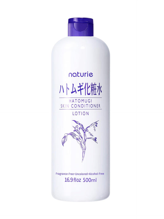 Naturie Hatomugi Skin Conditioner bottle for lightweight hydration on skin.