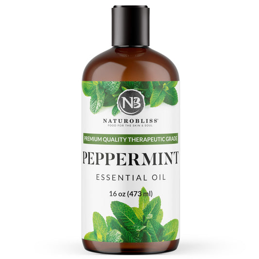 NaturoBliss Peppermint Essential Oil bottle front 16 oz