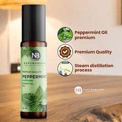 NaturoBliss Peppermint Roll-On applied to application sites