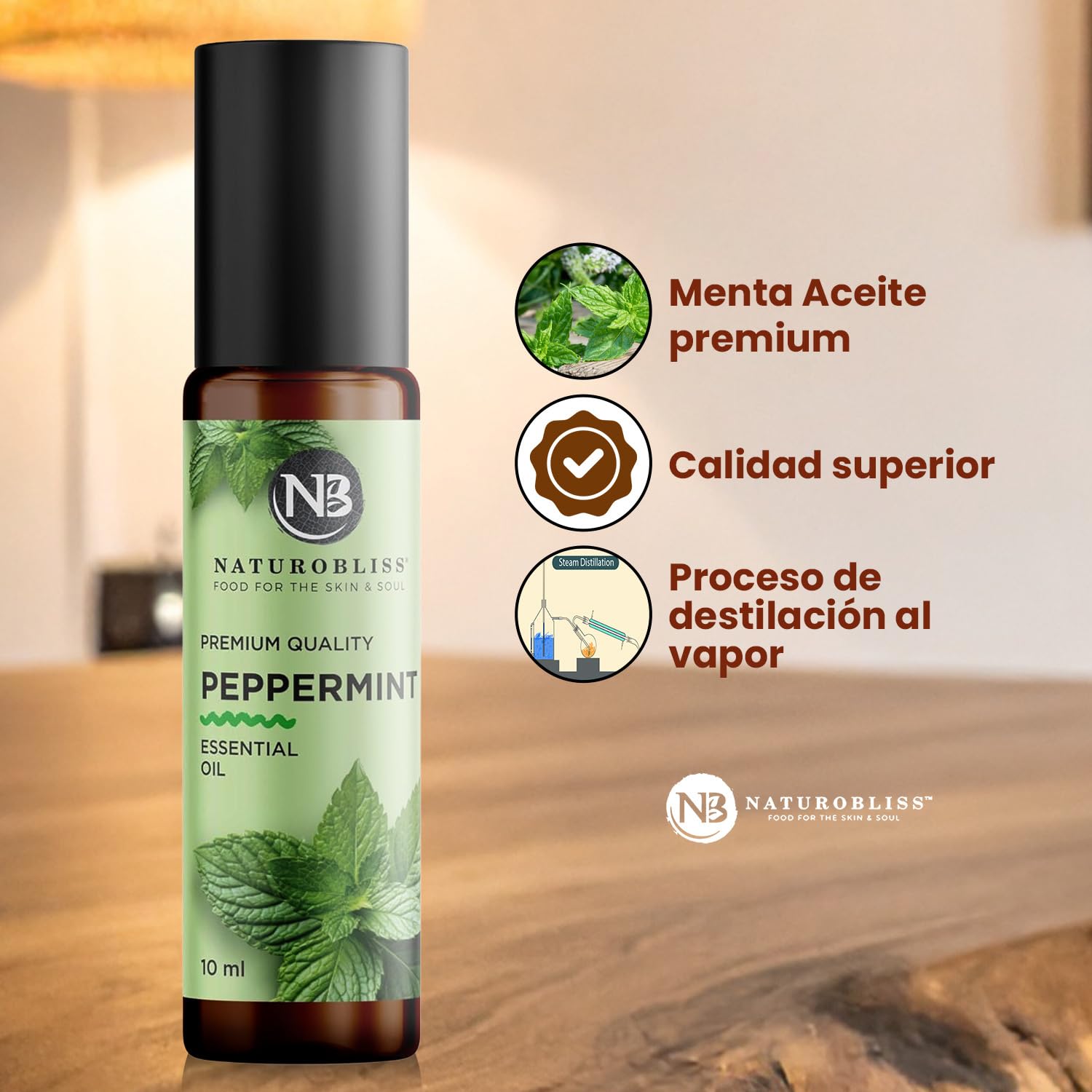 Packaging of NaturoBliss Peppermint Roll-On 10 ml
