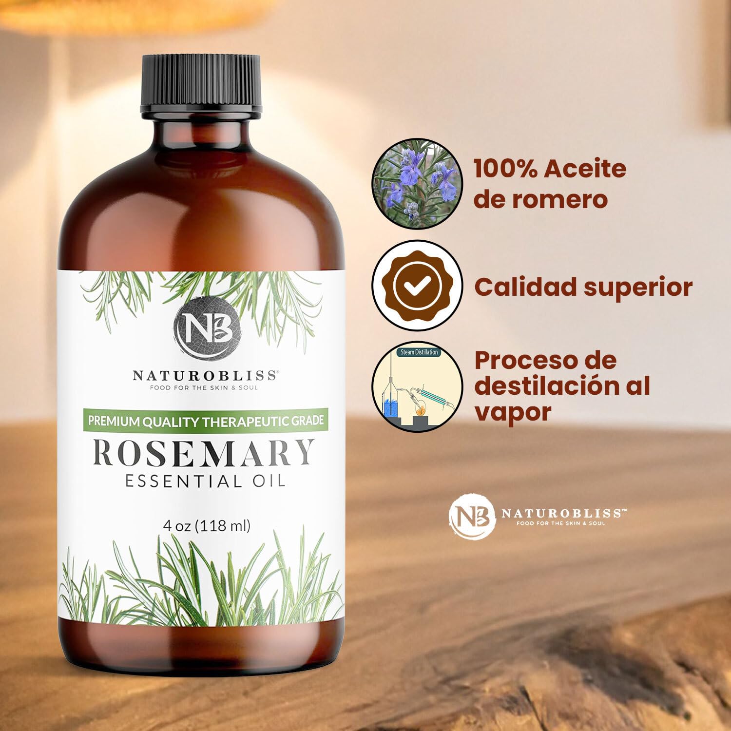 Ingredient or label details for NaturoBliss rosemary oil