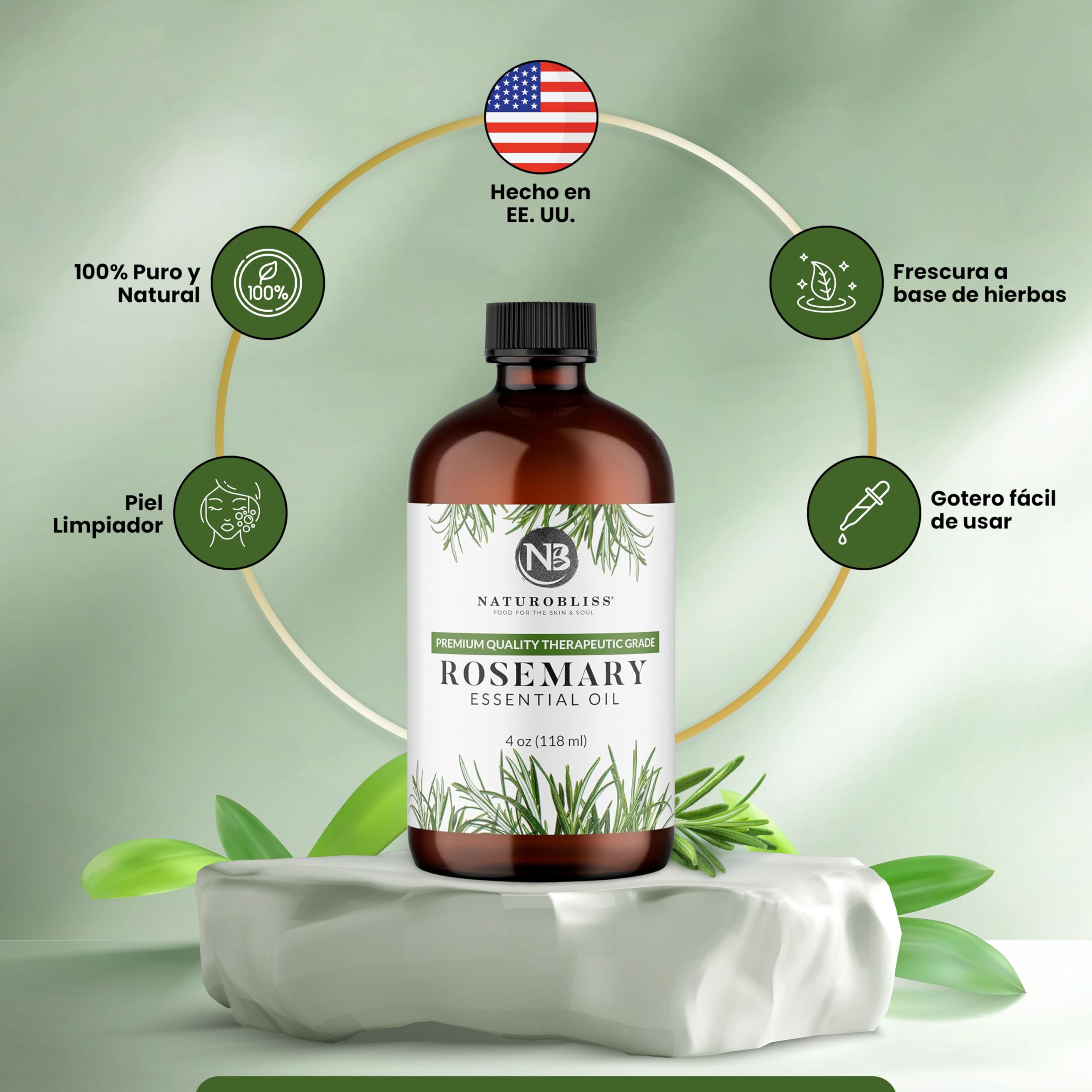 Therapeutic grade NaturoBliss rosemary essential oil