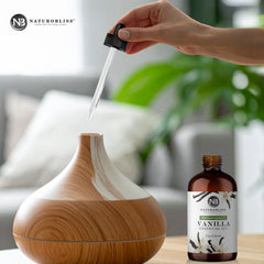 Vanilla essential oil used in a candle blend