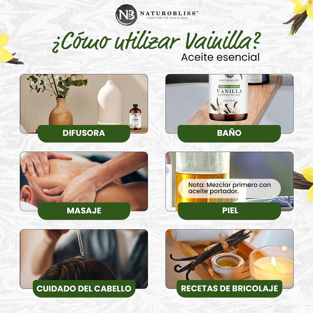 Ingredients panel and purity seal for NaturoBliss Vanilla Oil