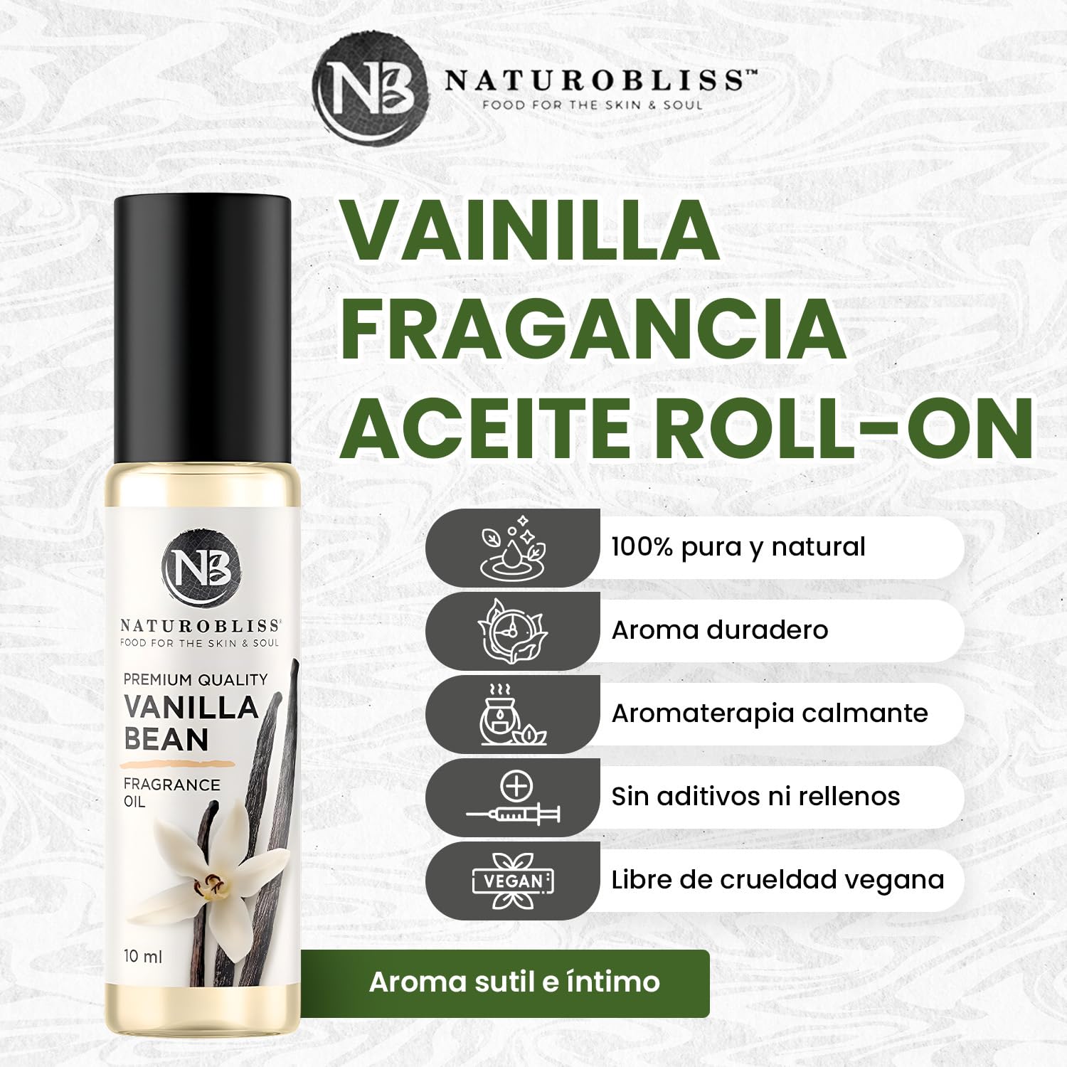 10 ml NaturoBliss Vanilla perfume bottle with cap