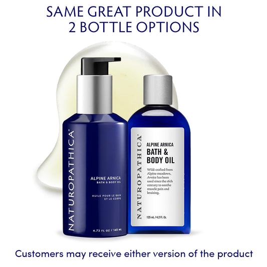 Product packaging and label of Alpine Arnica Bath & Body Oil