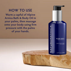 Close-up of Arnica, Sunflower Seed Oil and Juniper Oil ingredients