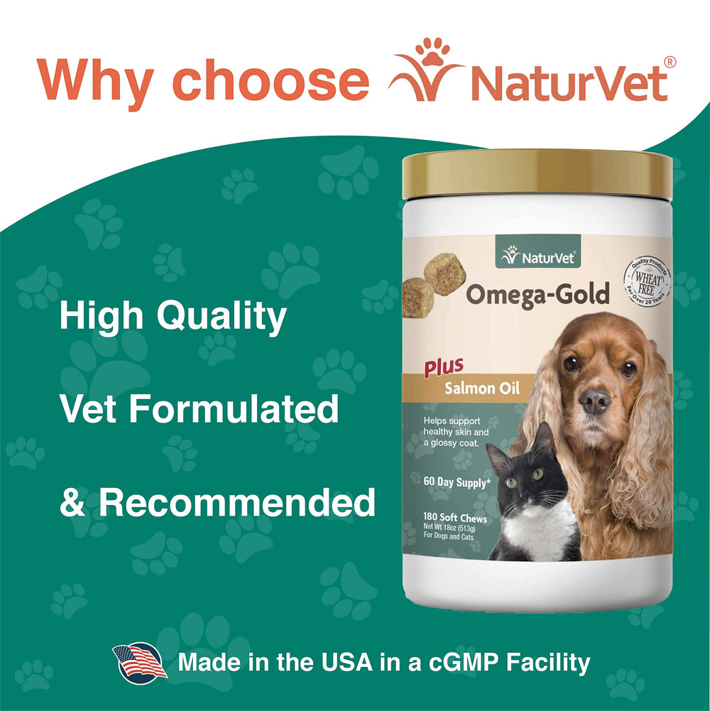 Nutritional ingredients panel for NaturVet Omega-Gold Plus Salmon Oil