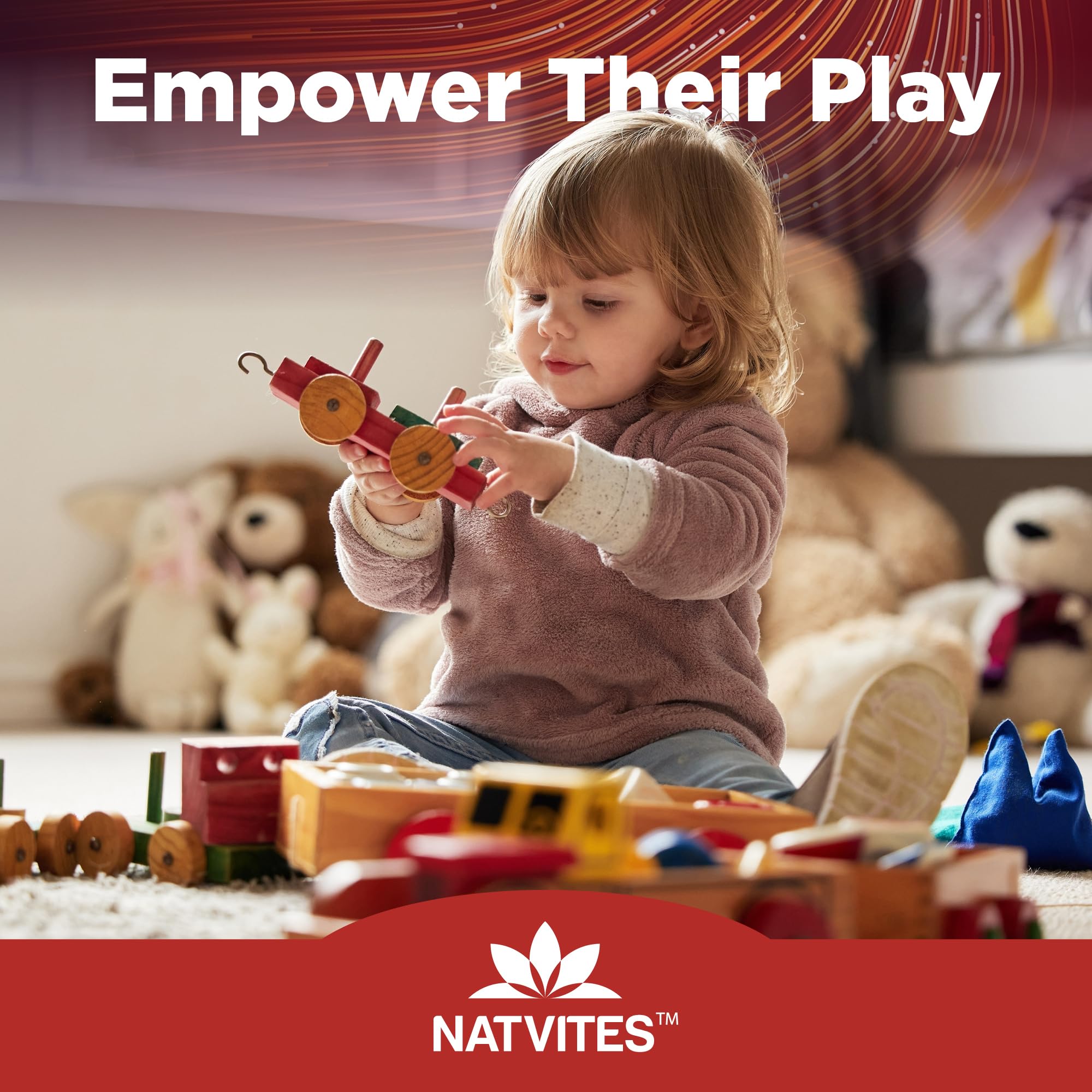 Close-up of Natvites Kids Iron Gummies grape flavor label