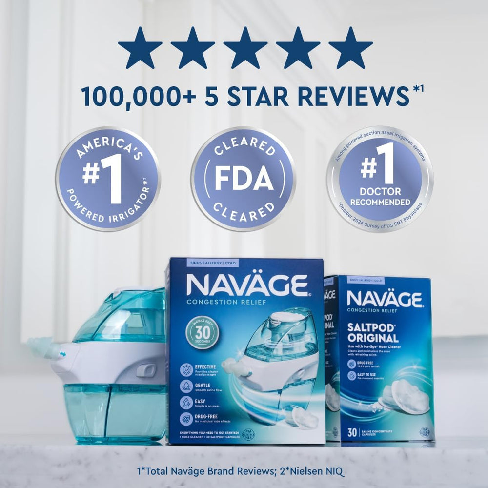 Navage saltpod chamber ready for a clean, convenient rinse cycle.