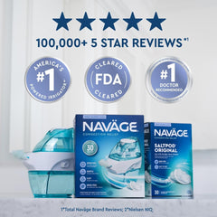 Navage saltpod chamber ready for a clean, convenient rinse cycle.