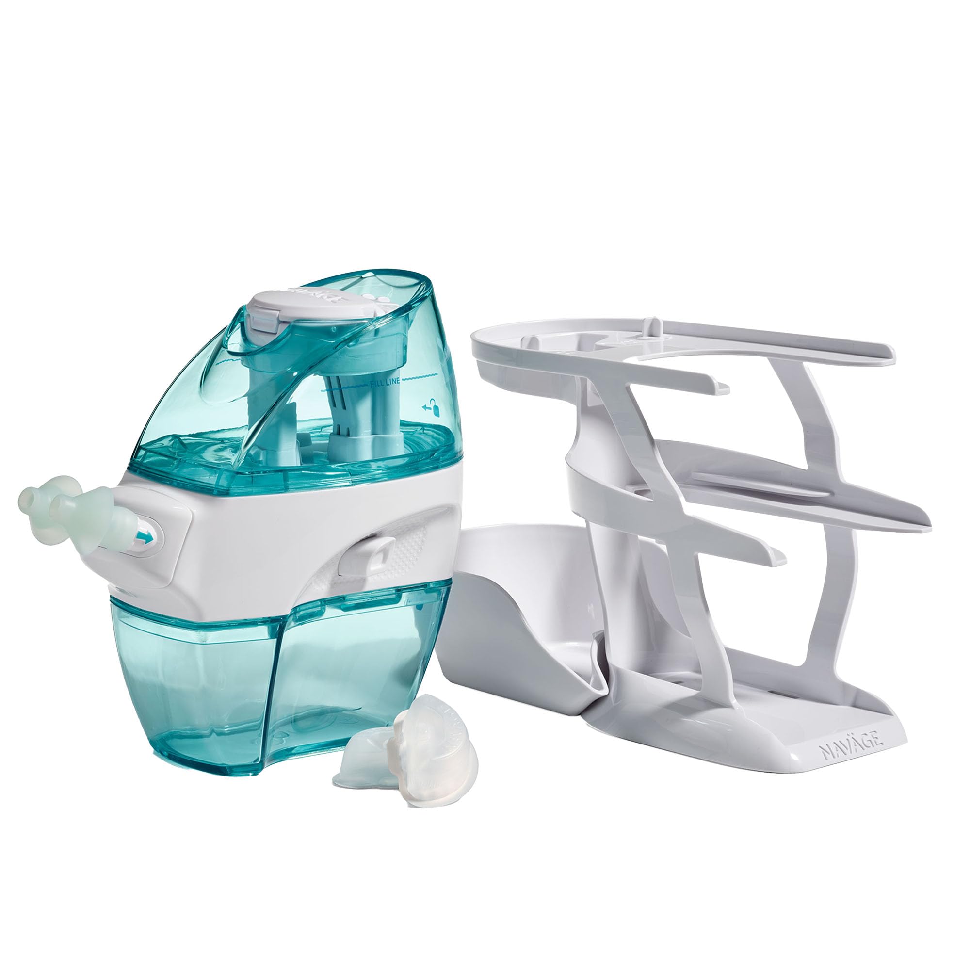 Navage Essentials Bundle nose cleaner demonstrates quick, drug-free nasal rinse for congestion relief.
