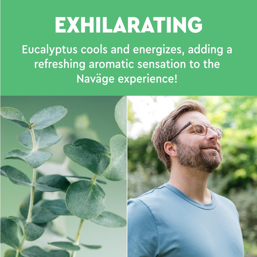 Navage eucalyptus saltpod packaging showing 90 capsules for easy refills.