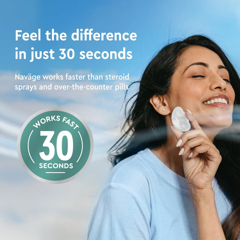 Navage nasal irrigation system paired with eucalyptus SaltPods for drug-free relief.