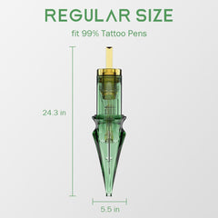 Nazzor extra-long taper design improves needle reach and ink distribution