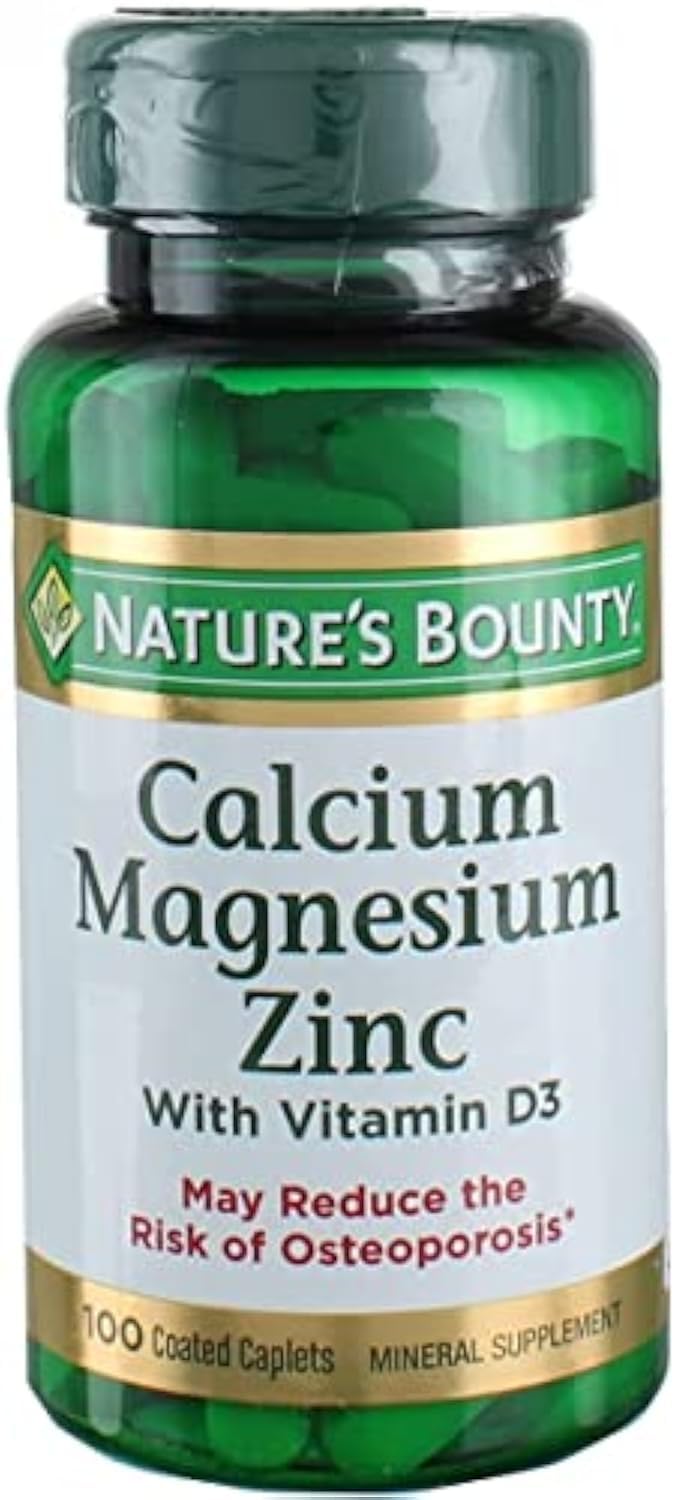 Nature's Bounty Cal/Mag/Zinc Caplets bottle 100 count