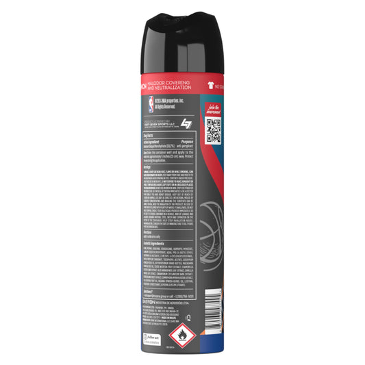 Close-up of the dry spray applying quickly with no residue from NBA Above SPORT PLUS